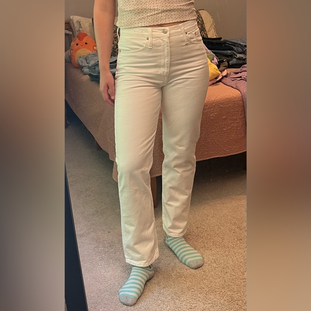Madewell White Dad Jean size 26